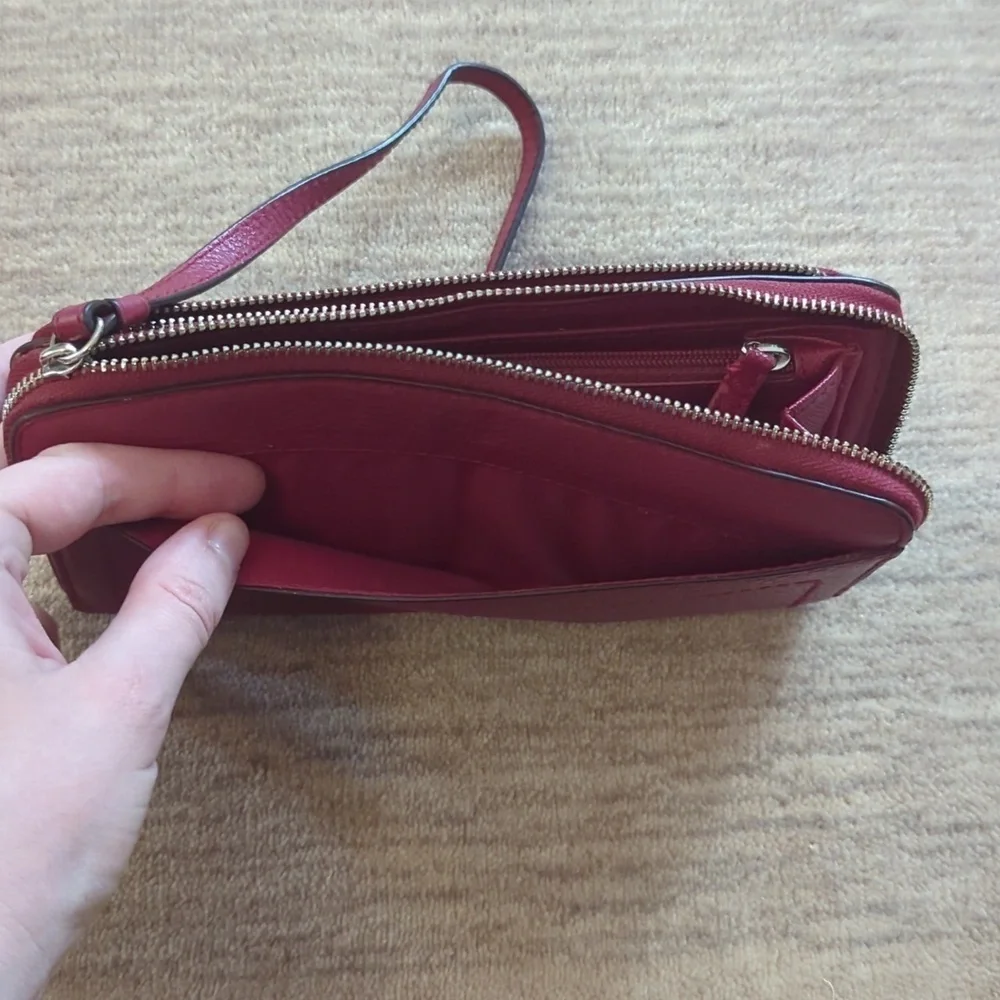 Coach Red Leather Wallet/Wristlet